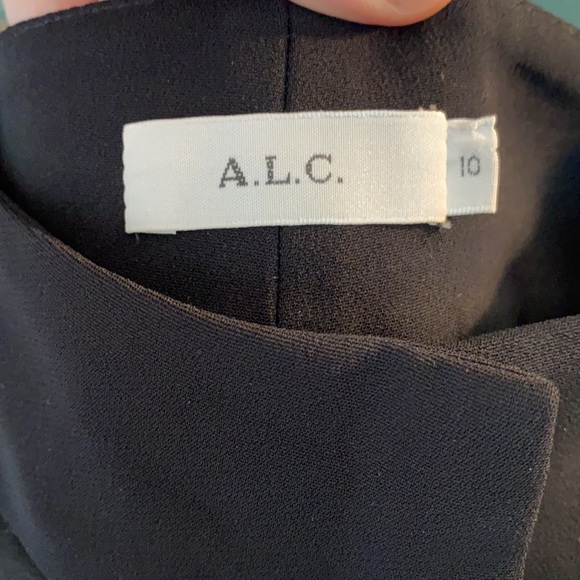 A.L.C. Black Viscose Wide Leg Cropped Pants Trousers Women's 10 - Picture 8 of 9